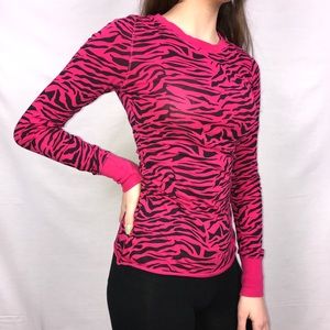🦓 Pink & Black Zebra Top